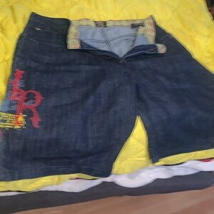 Men's Relaxed Denim Jeans with Red Embroidery